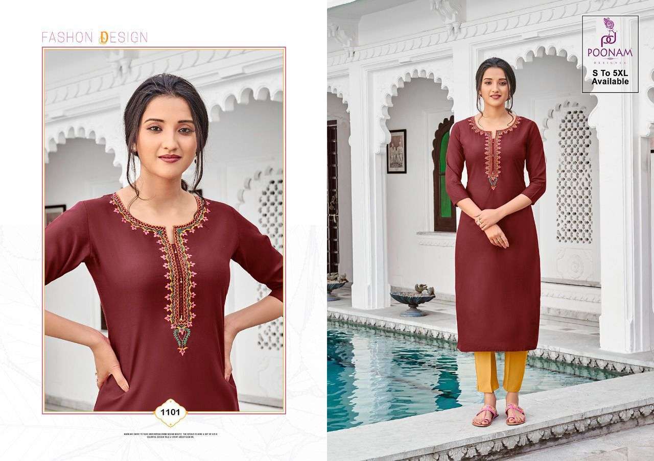 DIVA VOL 11 BY POONAM RAYON DAILY WEAR FANCY KURTI
