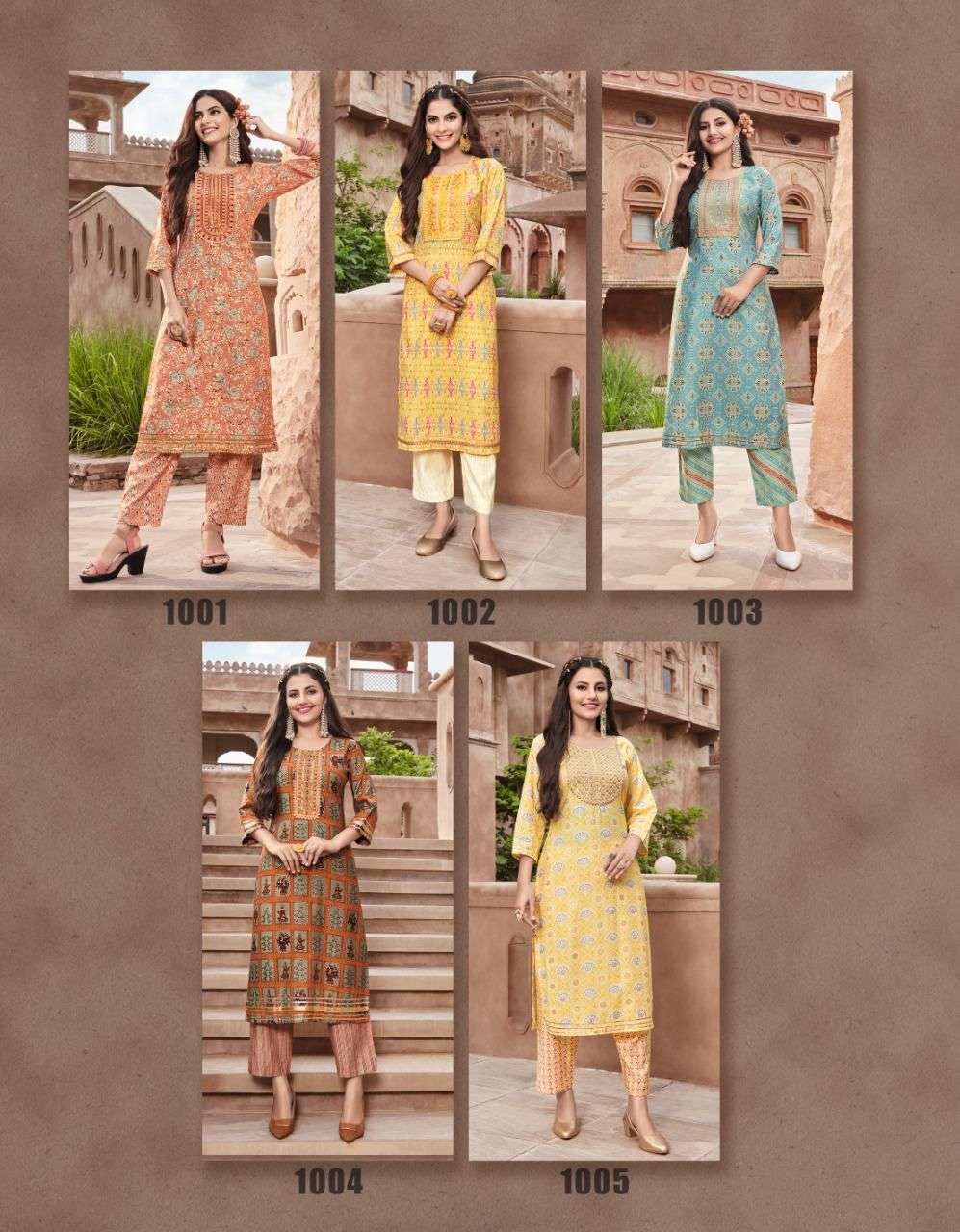  DIYA TRENDS GOLDY VOL 1 KURTI WITH PANT PAIR