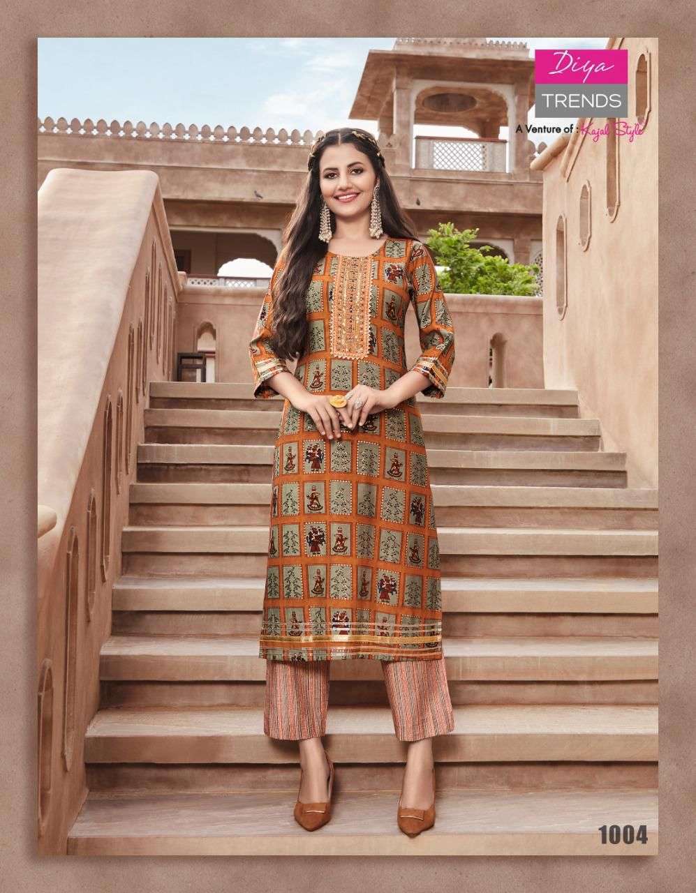  DIYA TRENDS GOLDY VOL 1 KURTI WITH PANT PAIR