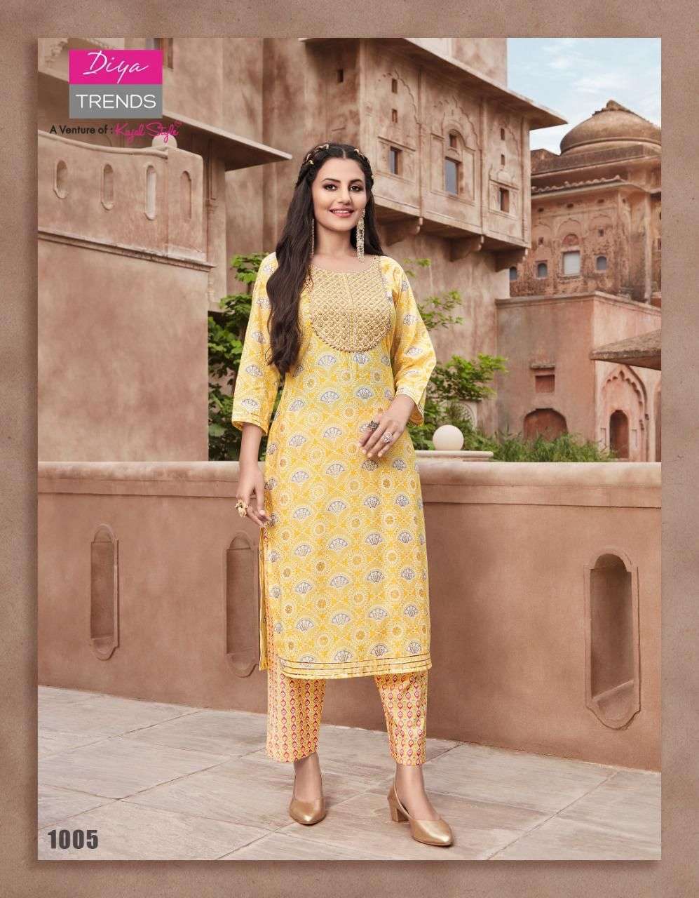  DIYA TRENDS GOLDY VOL 1 KURTI WITH PANT PAIR