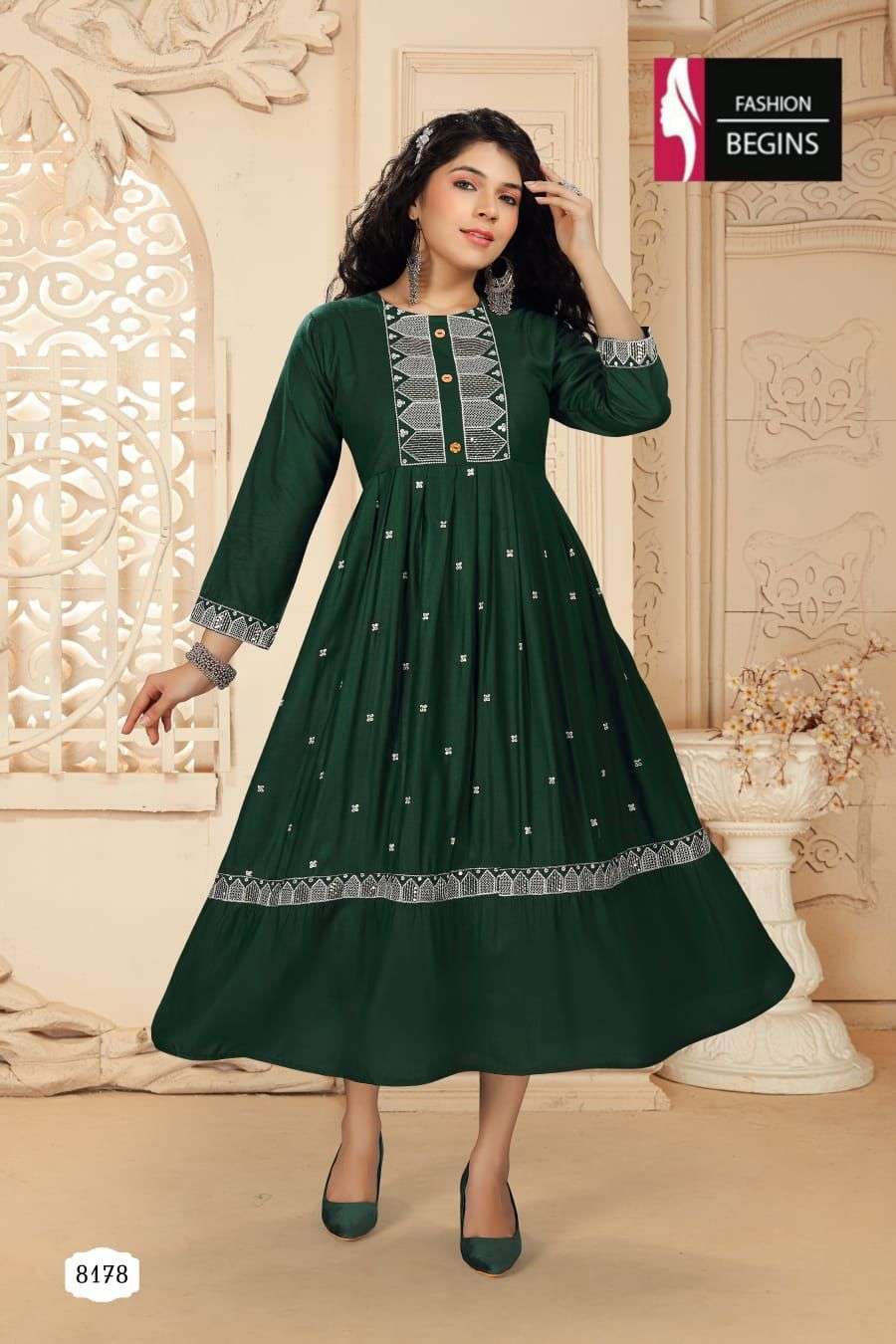 Fashion Begins present Ashmi anarkali kurti catalogue 