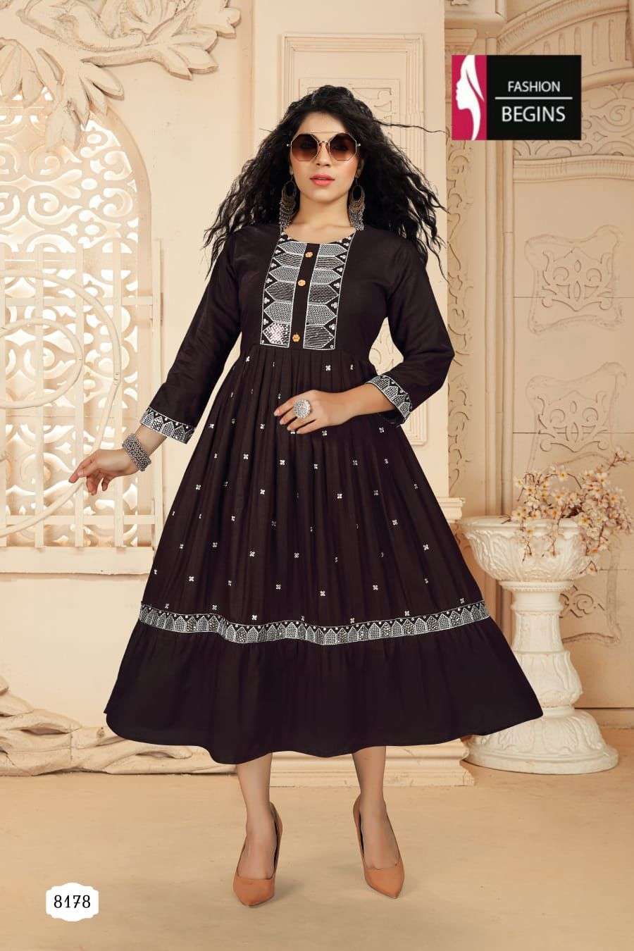 Fashion Begins present Ashmi anarkali kurti catalogue 