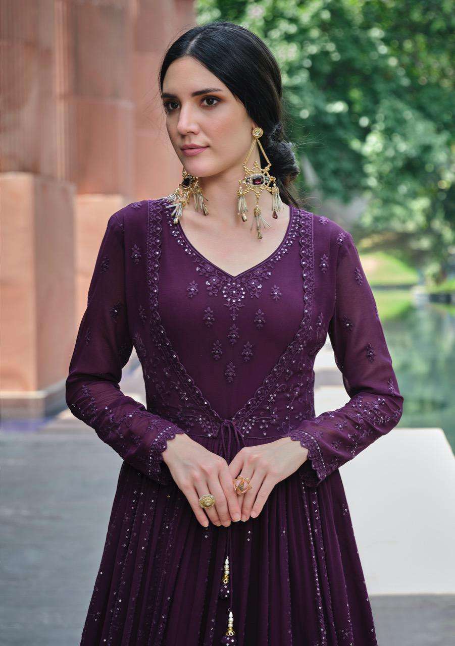  FIONA SAINA GEORGETTE DESIGNER FANCY KURTI WITH DUPATTA
