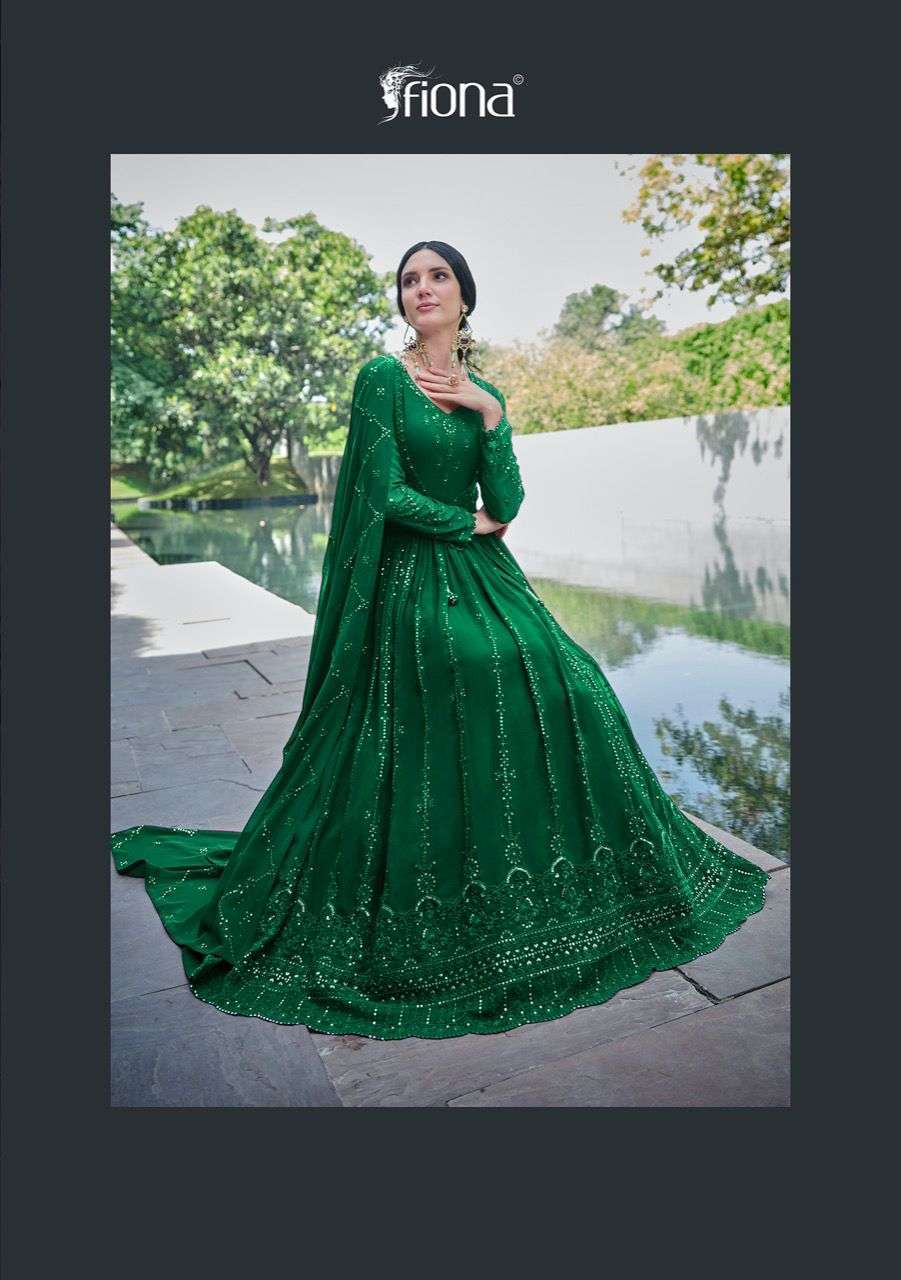  FIONA SAINA GEORGETTE DESIGNER FANCY KURTI WITH DUPATTA
