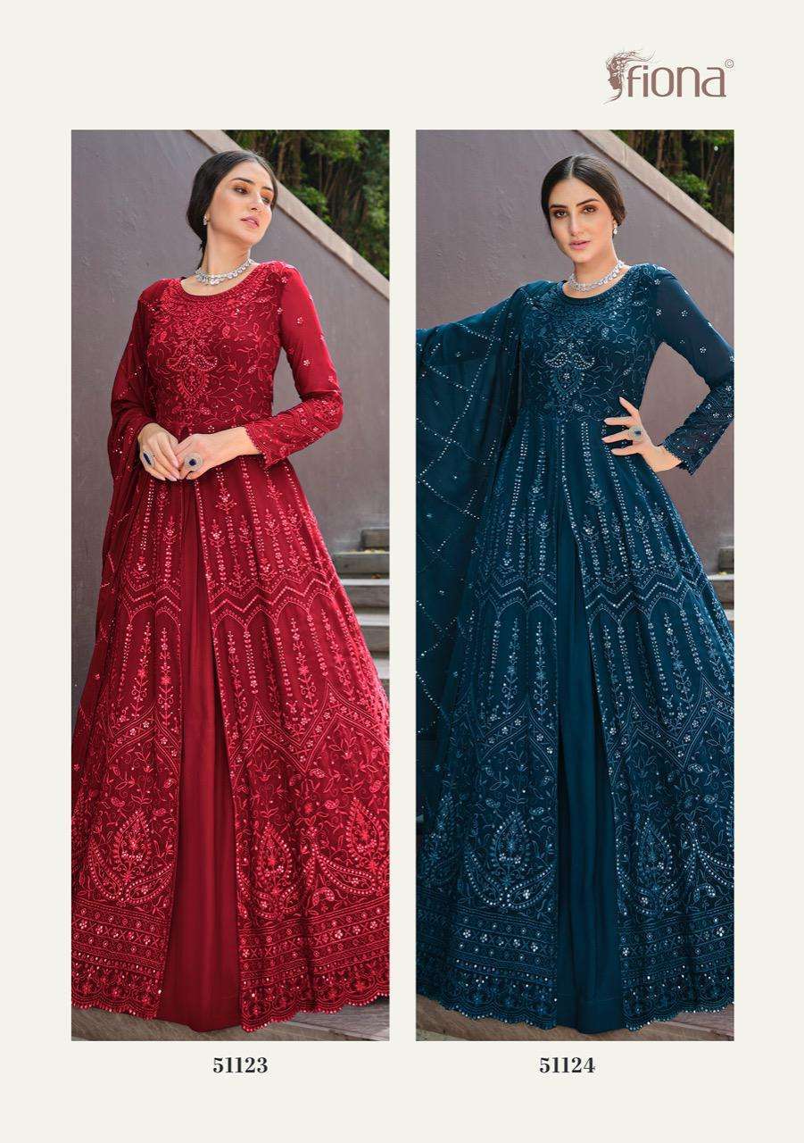  FIONA SAINA GEORGETTE DESIGNER FANCY KURTI WITH DUPATTA