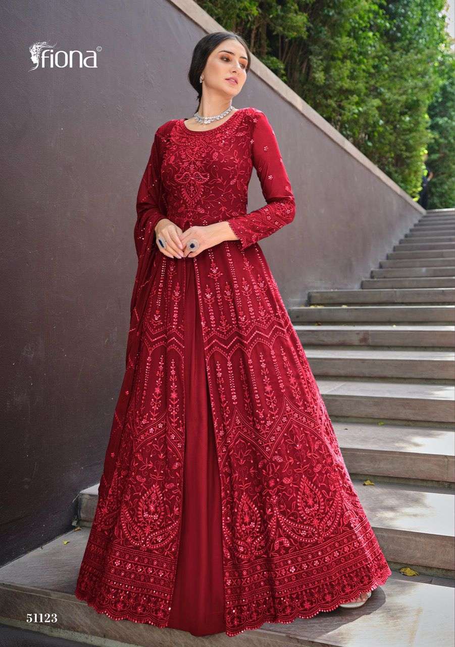  FIONA SAINA GEORGETTE DESIGNER FANCY KURTI WITH DUPATTA