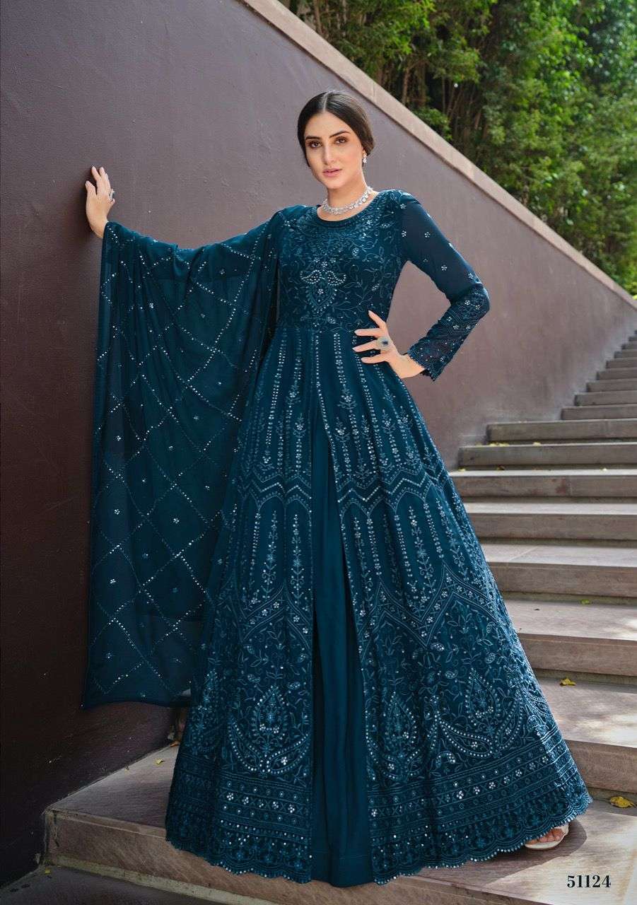  FIONA SAINA GEORGETTE DESIGNER FANCY KURTI WITH DUPATTA