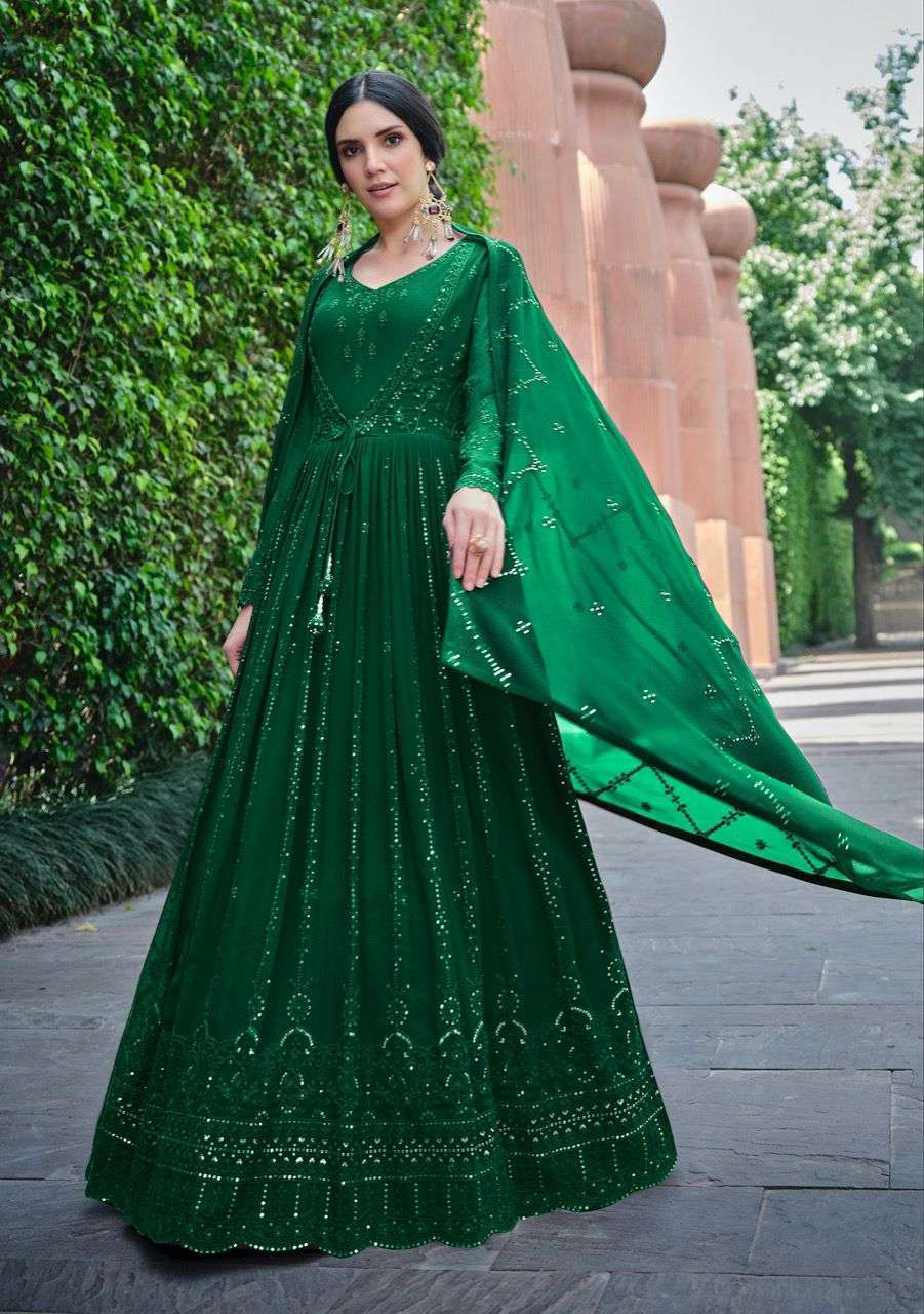  FIONA SAINA GEORGETTE DESIGNER FANCY KURTI WITH DUPATTA