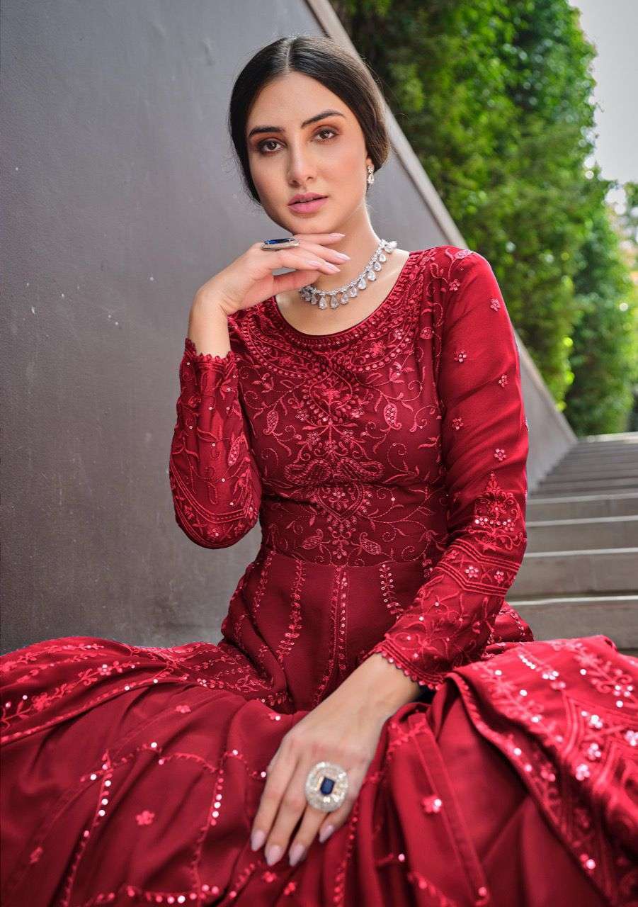  FIONA SAINA GEORGETTE DESIGNER FANCY KURTI WITH DUPATTA