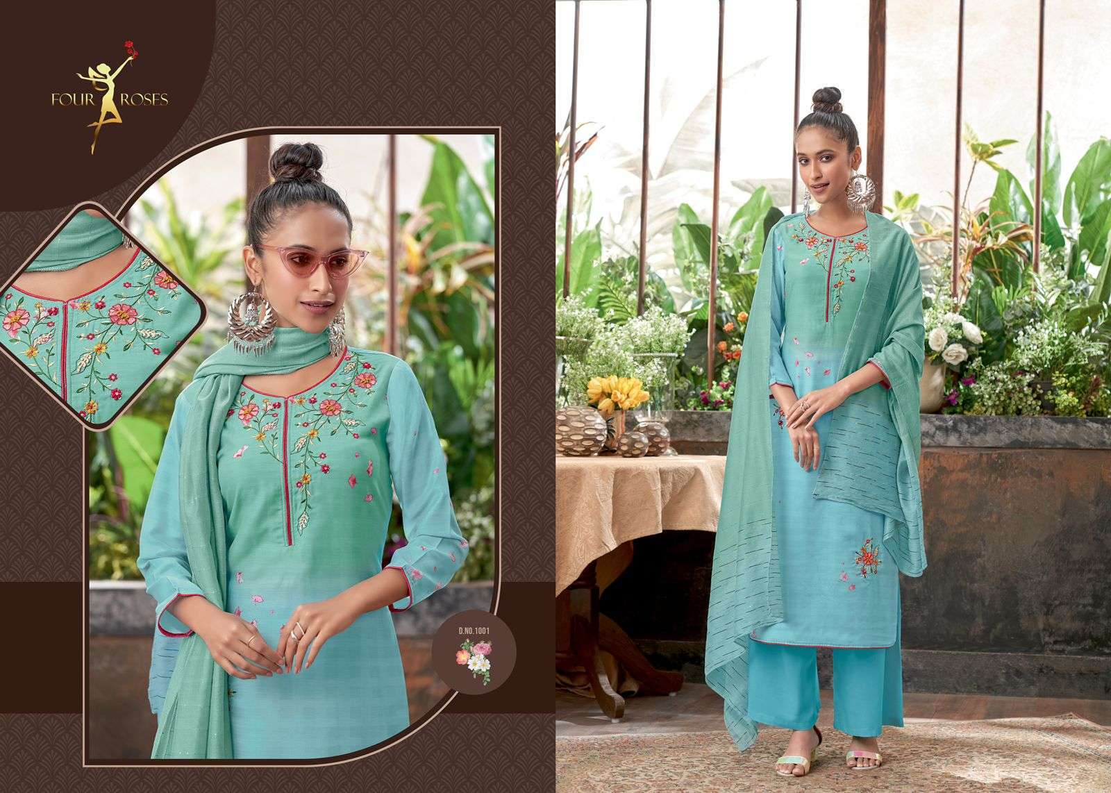  FOUR ROSES MOONLIGHT DIGITAL KURTI WITH PANT & DUPATTA COLLECTION