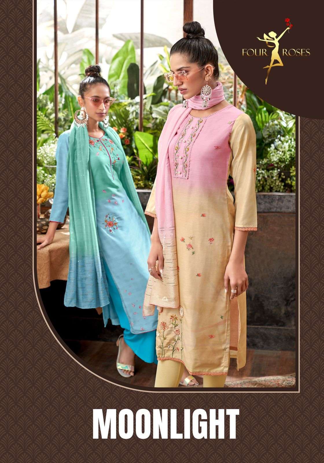  FOUR ROSES MOONLIGHT DIGITAL KURTI WITH PANT & DUPATTA COLLECTION