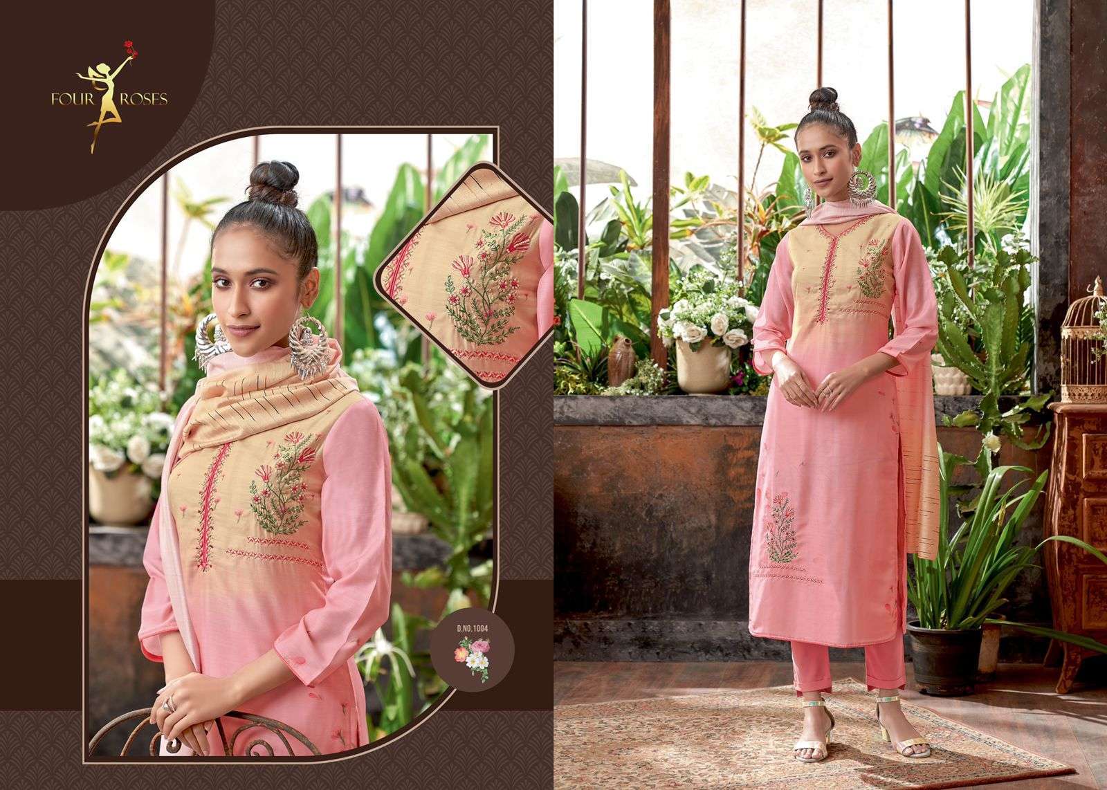  FOUR ROSES MOONLIGHT DIGITAL KURTI WITH PANT & DUPATTA COLLECTION
