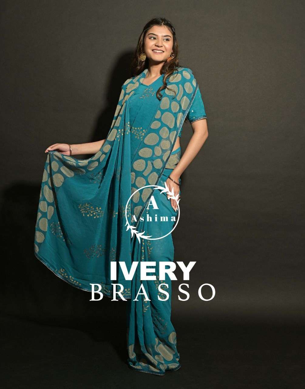 IVERY BRASSO BY ASHIMA GEORGETTE BRASSO PRINTED DESIGNER SAREE