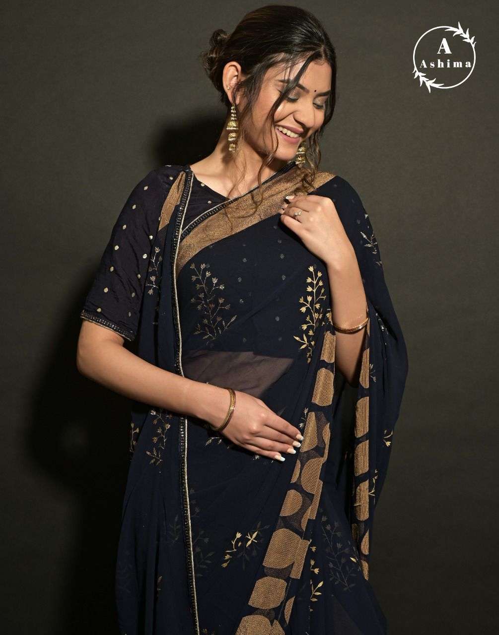 IVERY BRASSO BY ASHIMA GEORGETTE BRASSO PRINTED DESIGNER SAREE