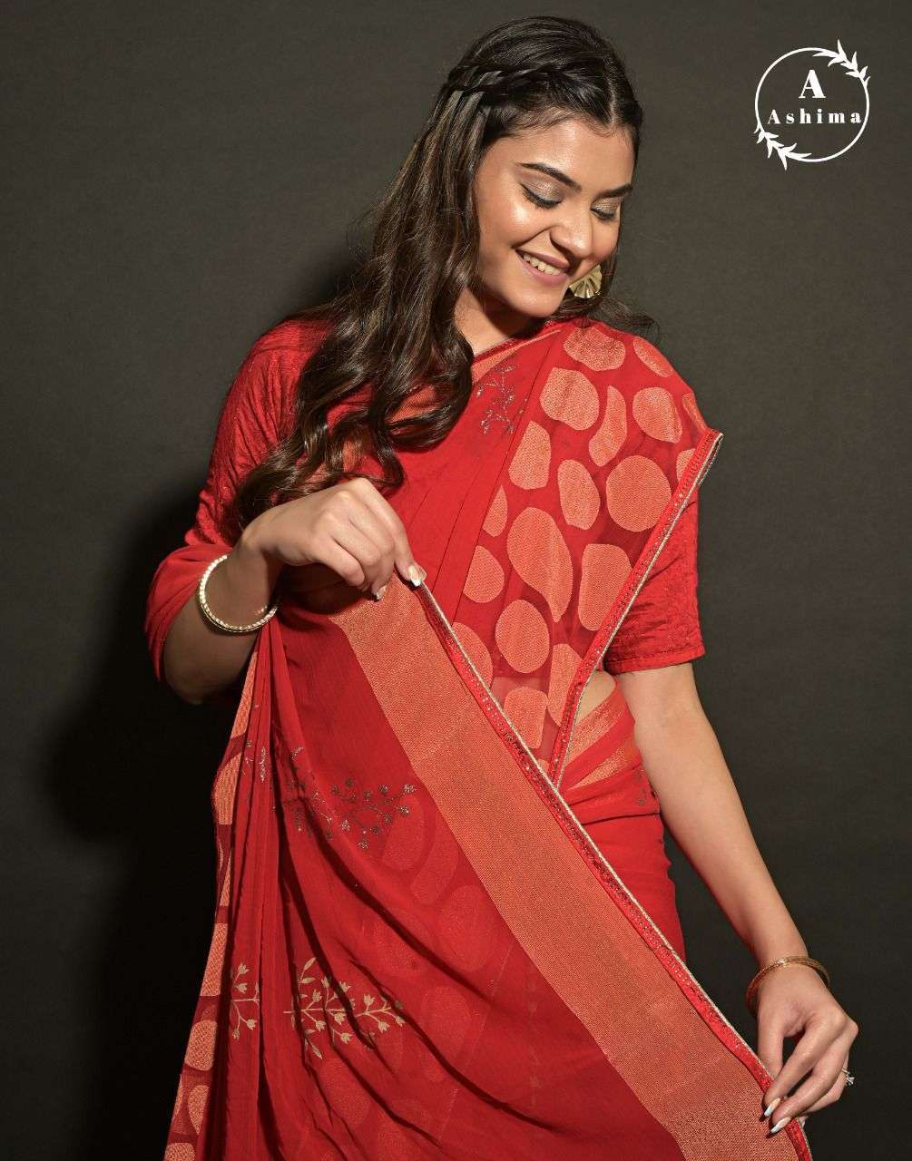 IVERY BRASSO BY ASHIMA GEORGETTE BRASSO PRINTED DESIGNER SAREE