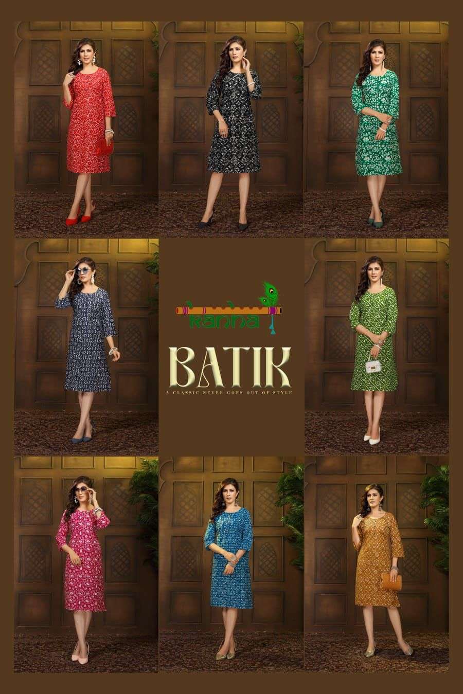 KANHA BRAND PERSENT BATIK Casual Kurtis Catalogue wholesale rate