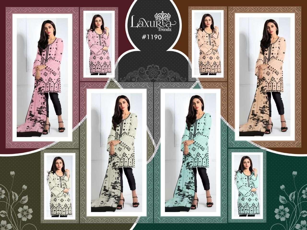LAXURIA D NO 1190 PAKISTANI KURTI WITH BOTTOM & DUPATTA COLLECTION