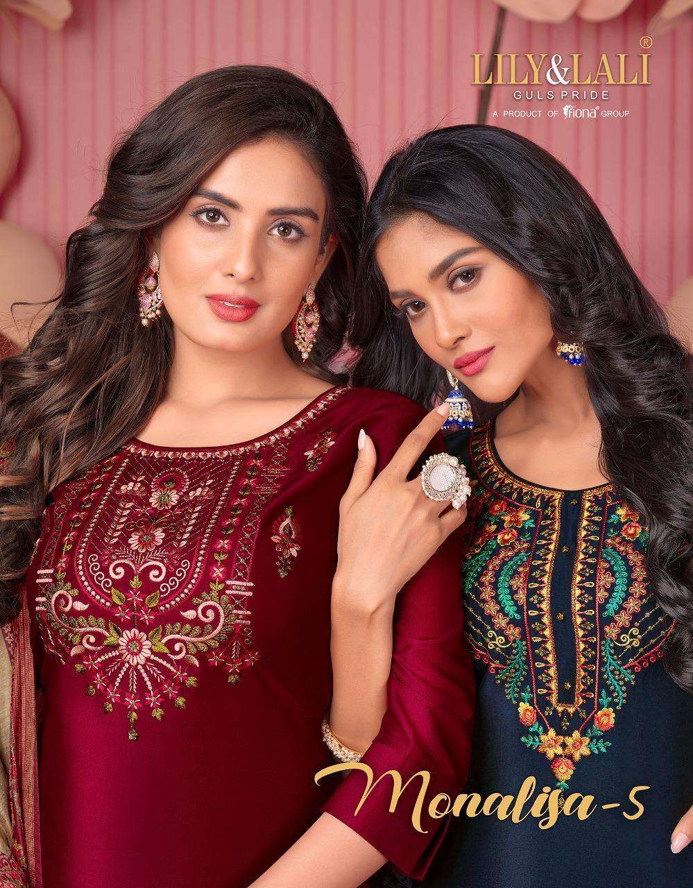 LILY & LALI LAUNCH MONALISA 5 BEMBERG SILK FULL STITCH TOP PANT WITH DUPATTA