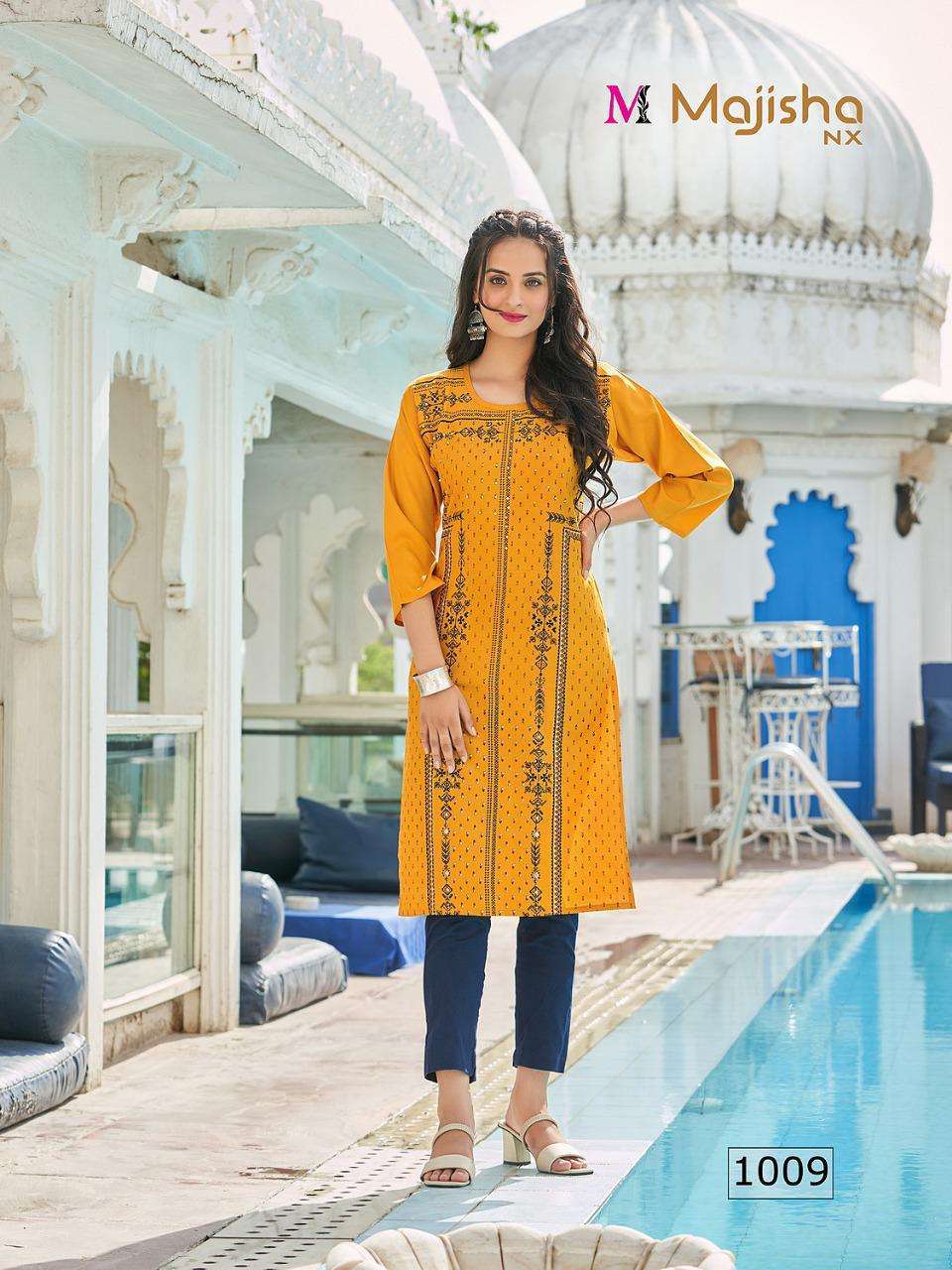 MAJISHA NX MASAKALI VOL 1 RAYON SIMPLE KURTI BEST RATE SELLER