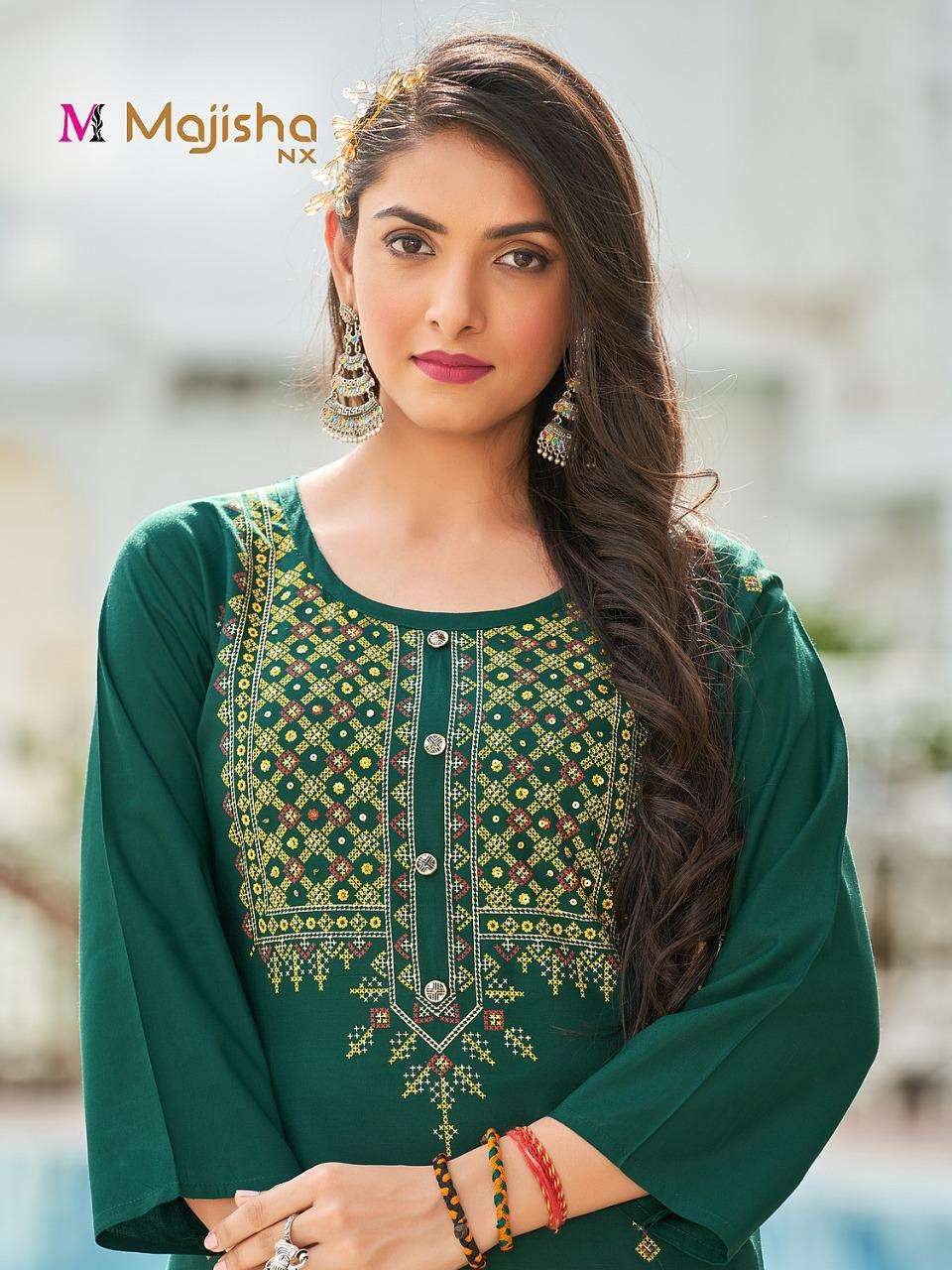 MAJISHA NX MASAKALI VOL 1 RAYON SIMPLE KURTI BEST RATE SELLER