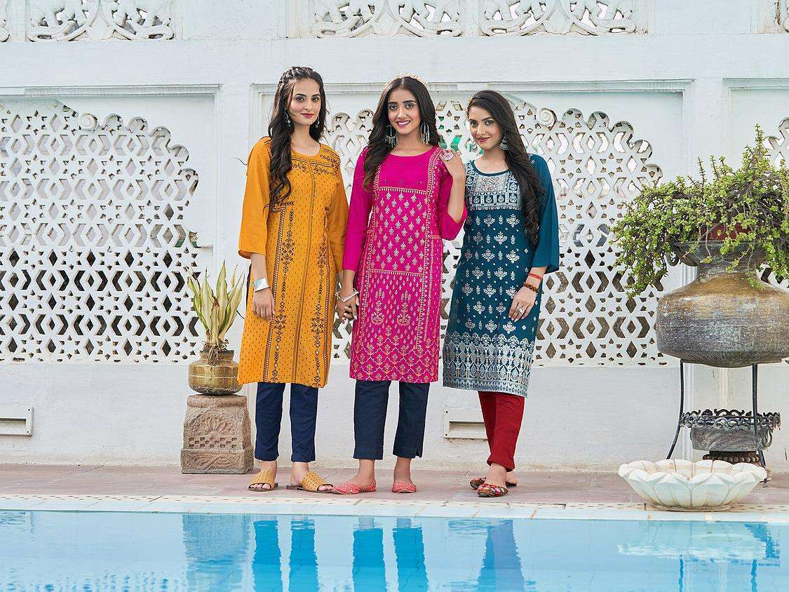 MAJISHA NX MASAKALI VOL 1 RAYON SIMPLE KURTI BEST RATE SELLER