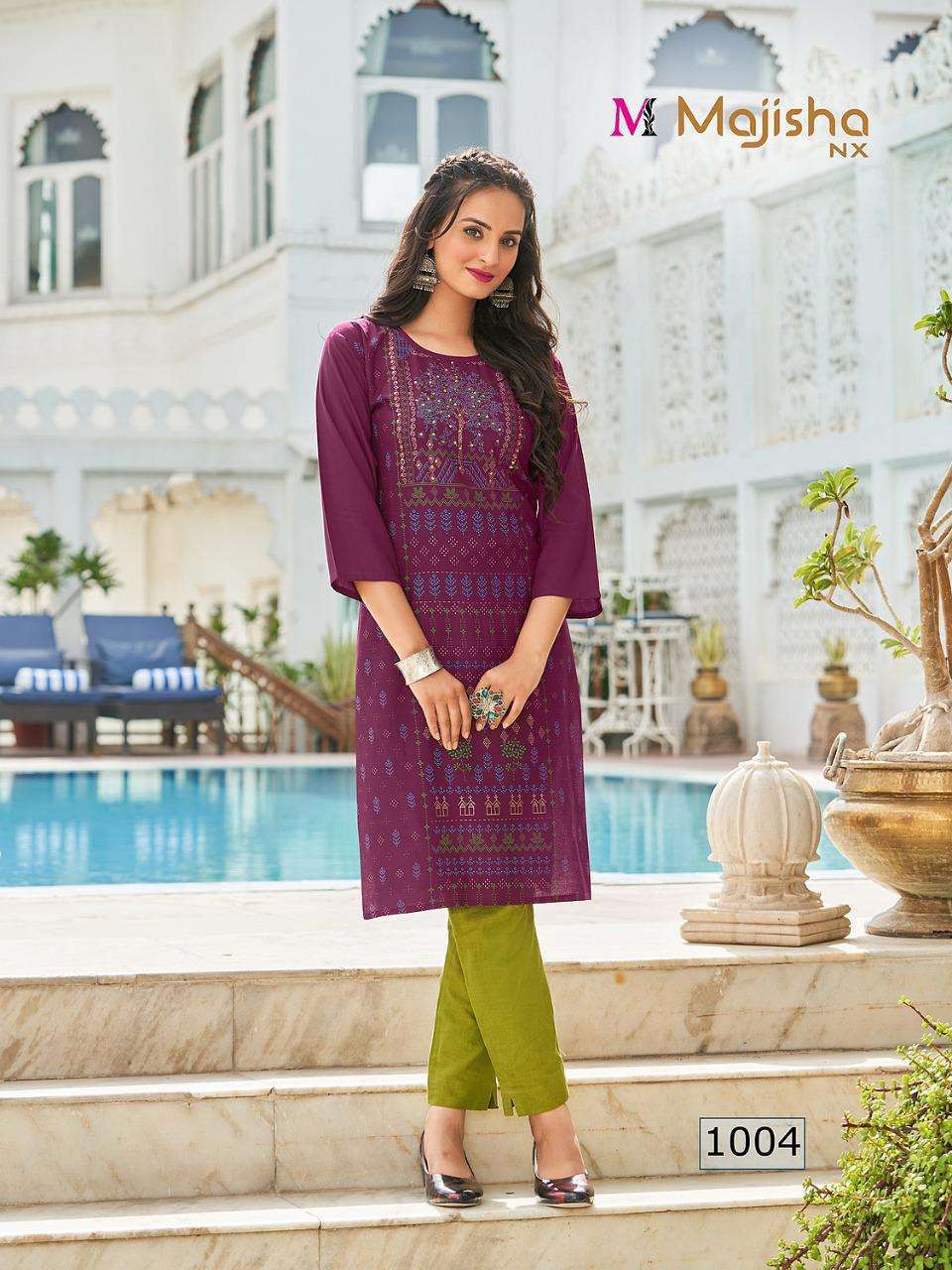MAJISHA NX MASAKALI VOL 1 RAYON SIMPLE KURTI BEST RATE SELLER