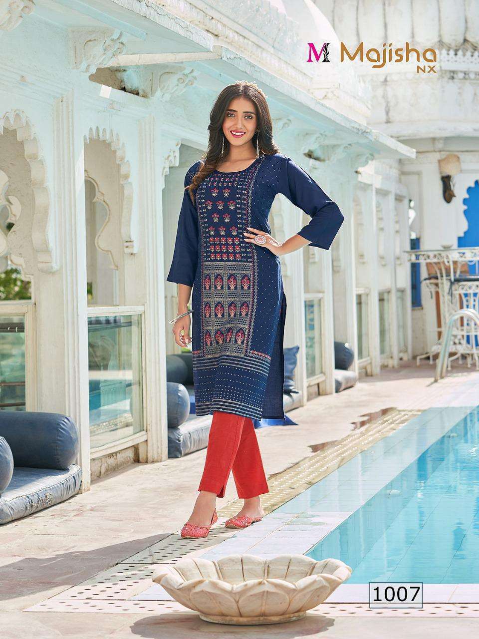 MAJISHA NX MASAKALI VOL 1 RAYON SIMPLE KURTI BEST RATE SELLER