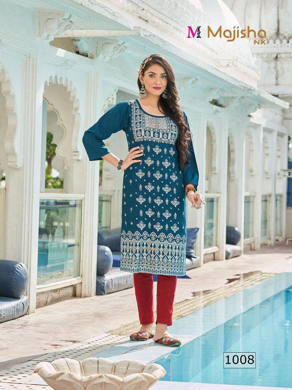 MAJISHA NX MASAKALI VOL 1 RAYON SIMPLE KURTI BEST RATE SELLER