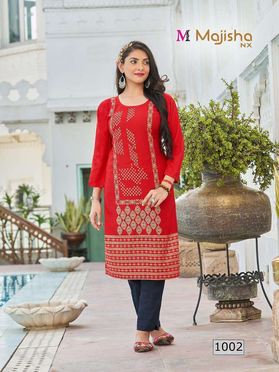 MAJISHA NX MASAKALI VOL 1 RAYON SIMPLE KURTI BEST RATE SELLER