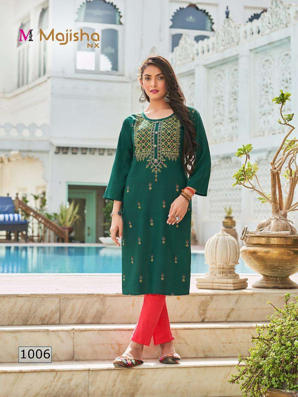 MAJISHA NX MASAKALI VOL 1 RAYON SIMPLE KURTI BEST RATE SELLER
