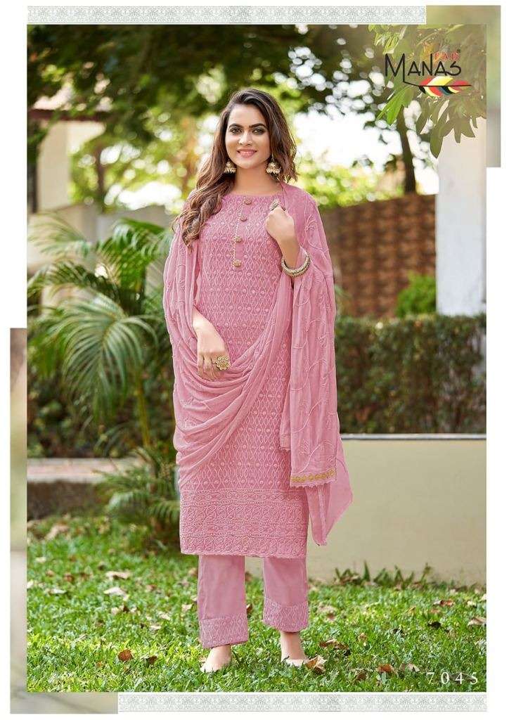 MANAS SCHIFFLI VOL 8 GEORGETTE SCHIFFLI WORK FESTIVE WEAR READY MADE COLLECTION