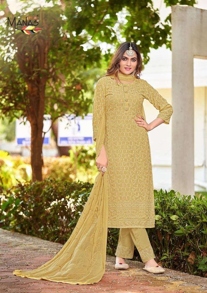 MANAS SCHIFFLI VOL 8 GEORGETTE SCHIFFLI WORK FESTIVE WEAR READY MADE COLLECTION