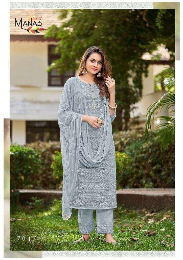 MANAS SCHIFFLI VOL 8 GEORGETTE SCHIFFLI WORK FESTIVE WEAR READY MADE COLLECTION