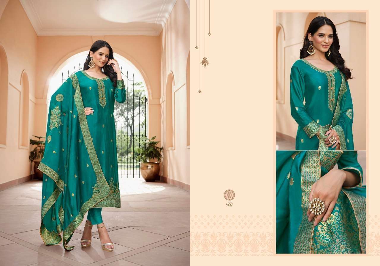  MEERA TRENDZ CHARMY SILK VOL 2 FANCY DRESS MATERIALS AT BEST RATE