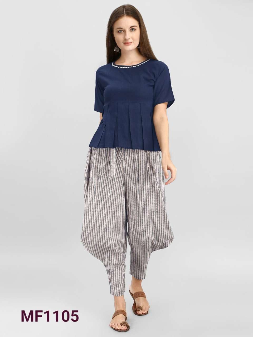MESMORA SERIES MF1101 TO MF1115 SHORT TOP WITH KHADI PANT COLLECTION