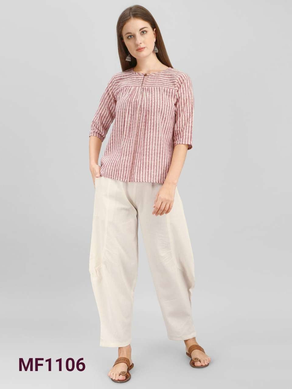 MESMORA SERIES MF1101 TO MF1115 SHORT TOP WITH KHADI PANT COLLECTION