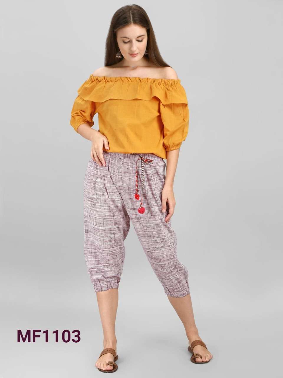 MESMORA SERIES MF1101 TO MF1115 SHORT TOP WITH KHADI PANT COLLECTION