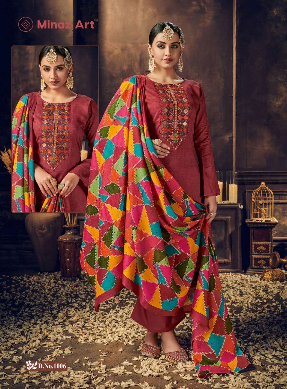 MINAZ ART  MARHABA Patch work Suits