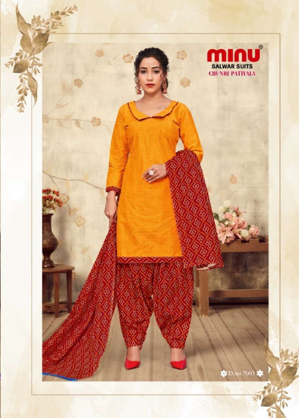 Minu CHURNI PATIALA  Cotton Printed Dress Material-8P Catalog