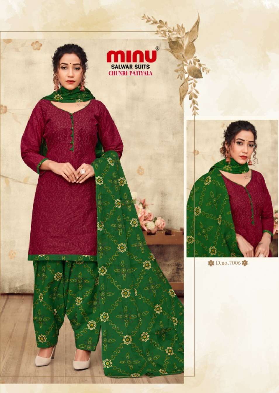 Minu CHURNI PATIALA  Cotton Printed Dress Material-8P Catalog