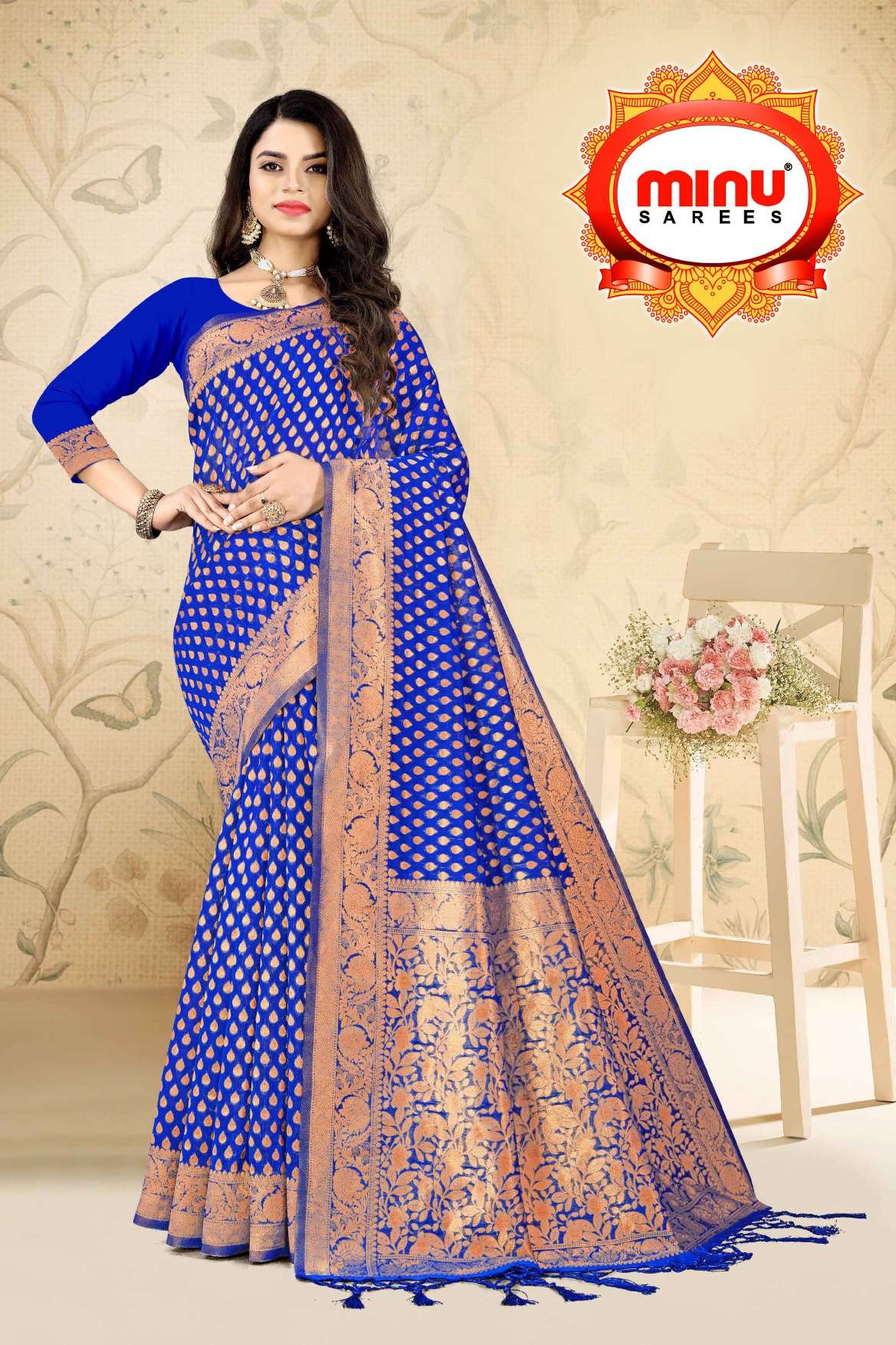 Minu COPPER STYLE VOL-2 Chanderi Silk Saree-7P Catalog