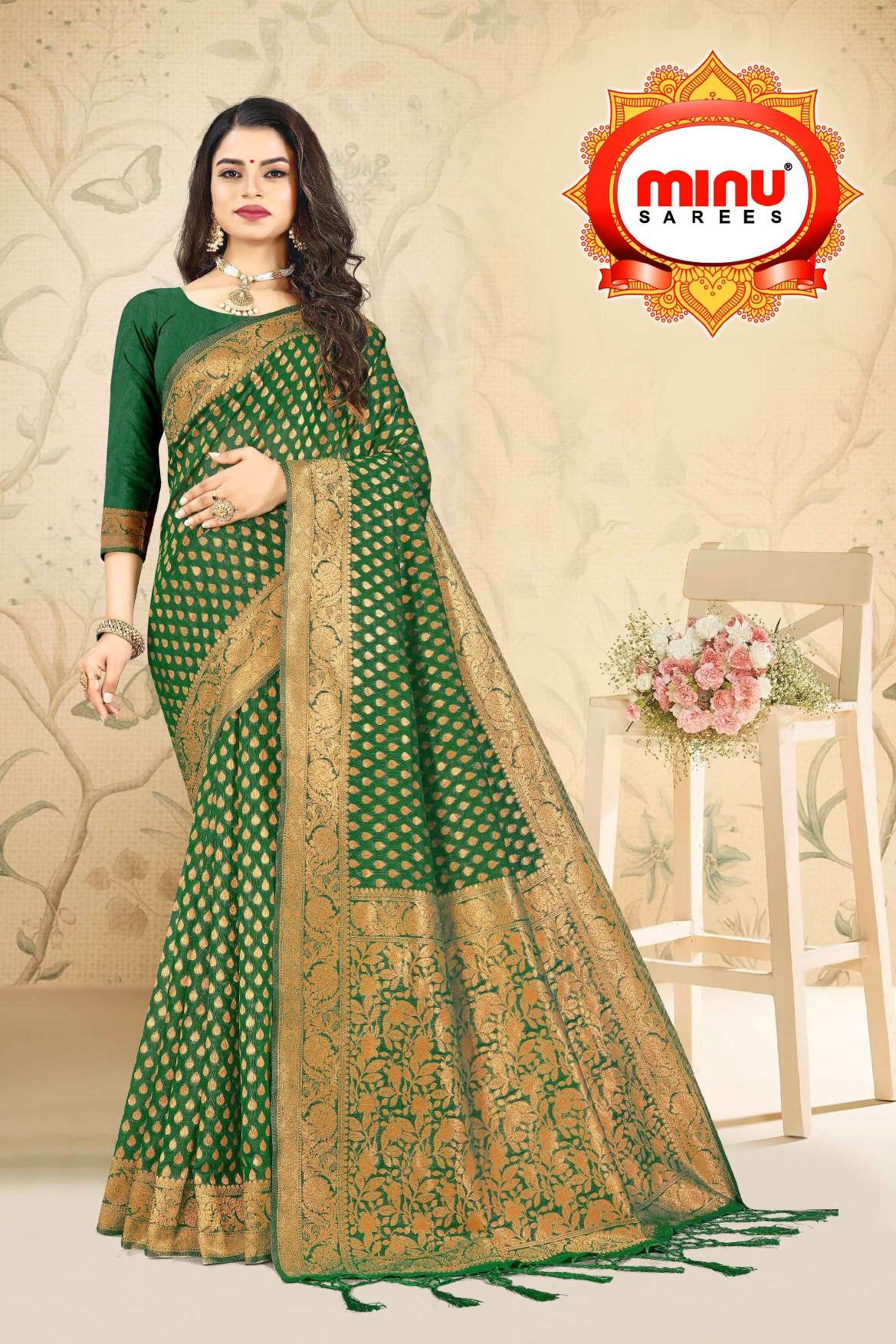 Minu COPPER STYLE VOL-2 Chanderi Silk Saree-7P Catalog