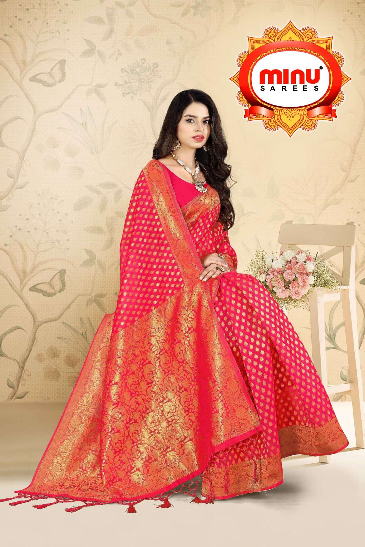 Minu COPPER STYLE VOL-2 Chanderi Silk Saree-7P Catalog