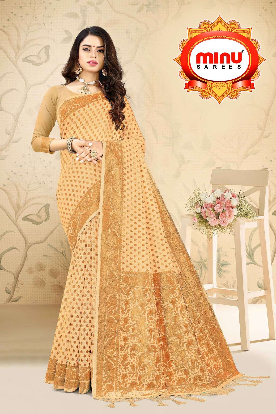 Minu COPPER STYLE VOL-2 Chanderi Silk Saree-7P Catalog