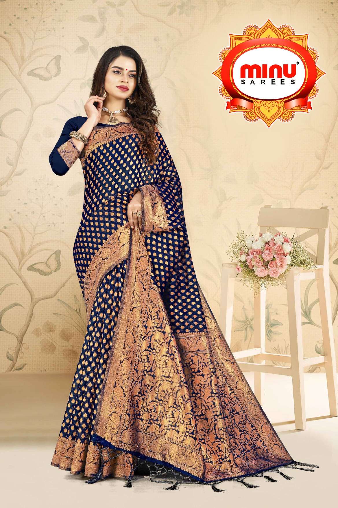 Minu COPPER STYLE VOL-2 Chanderi Silk Saree-7P Catalog