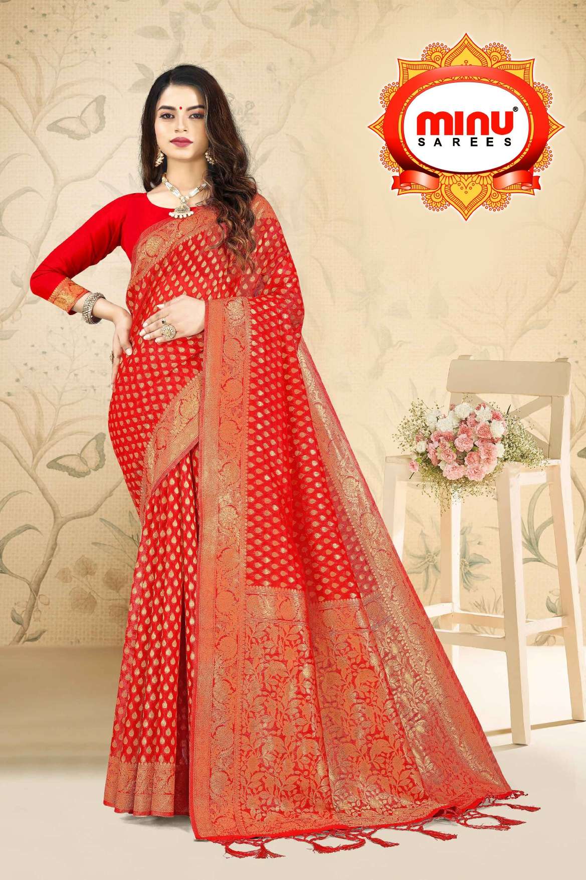 Minu COPPER STYLE VOL-2 Chanderi Silk Saree-7P Catalog