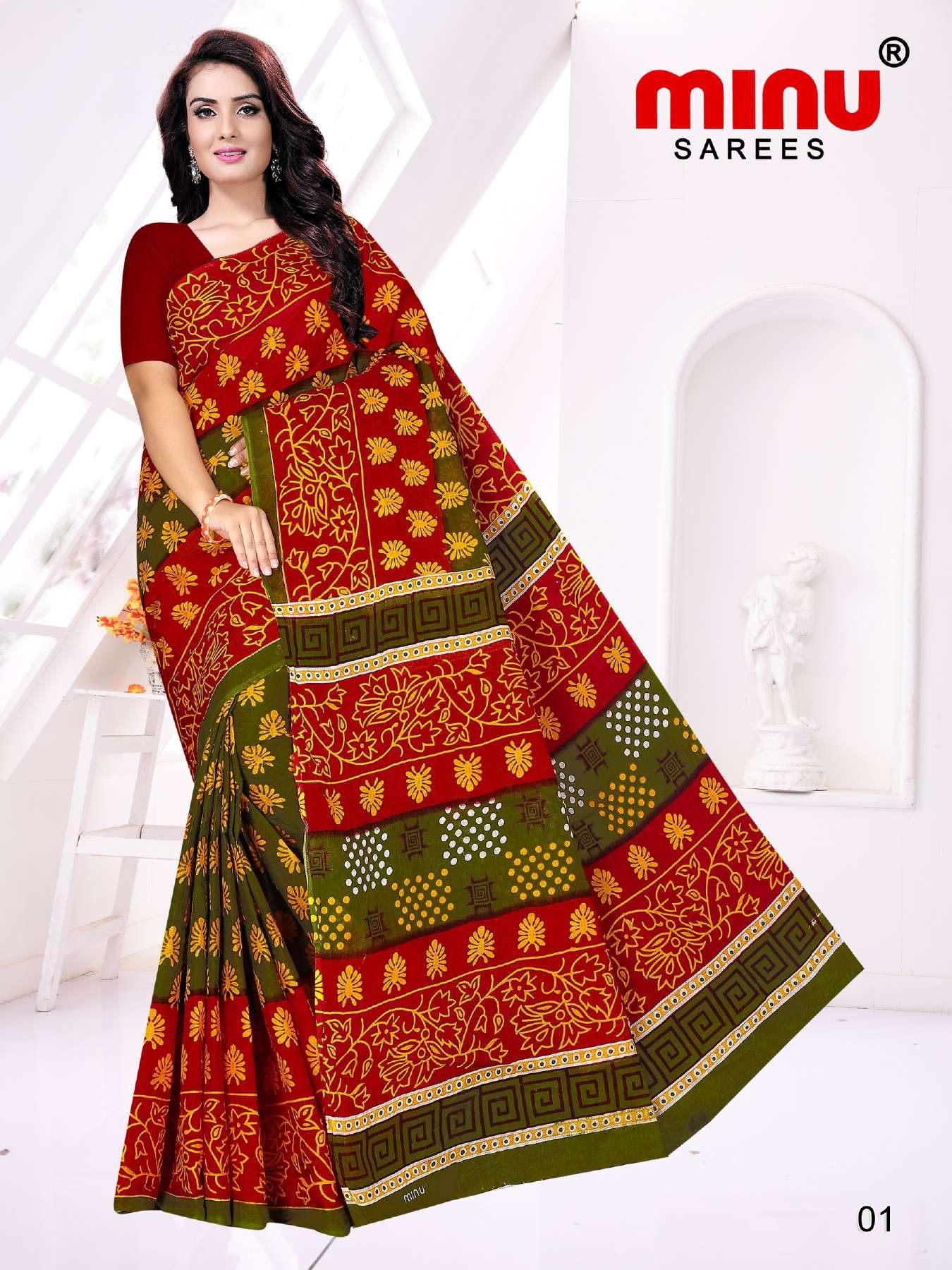 Minu HOWRAH BRIDGE Cotton Saree-15P Catalog