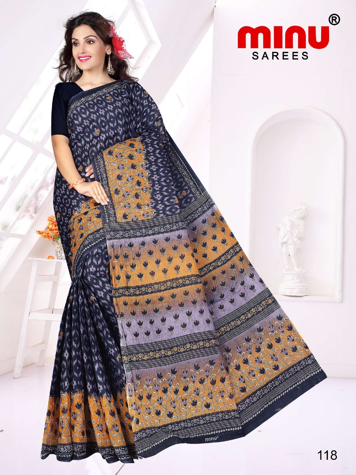 Minu HOWRAH BRIDGE Cotton Saree-15P Catalog