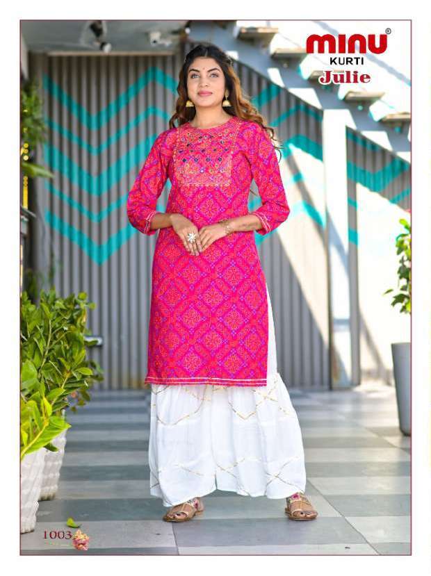 Minu JULIE Rayon Kurtis Combo-4P Catalog