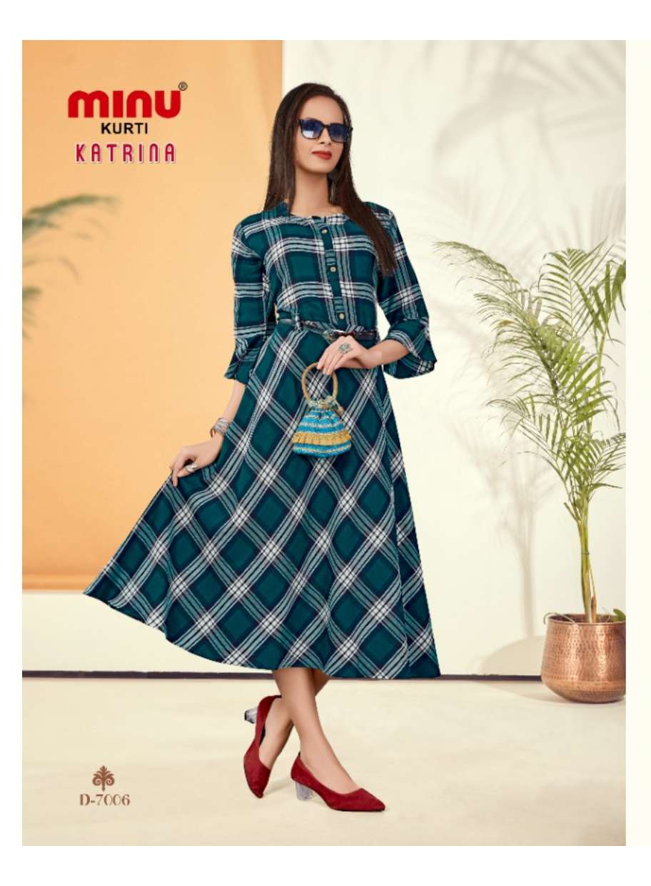 Minu KATRINA Vol-7 Rayon Long Anarkali Kurtis-6P Catalogue